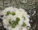 おにぎらず(豆ごはん)作り方1写真