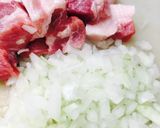 グリーンピースと豚肉のトマト煮込み作り方1写真