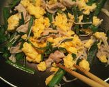 めんつゆで簡単♪ニラ玉豚肉炒め☆作り方4写真