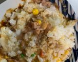 レンジ簡単梅クリームシーフード味炒飯弁当作り方9写真