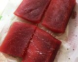 お刺身を満足おかずに☆マグロのレアかつ作り方1写真