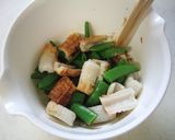 スナップえんどうと竹輪のわさび胡麻和え作り方3写真