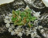 ネギとなめ茸の玄米おにぎらず作り方2写真
