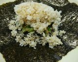 ネギとなめ茸の玄米おにぎらず作り方3写真