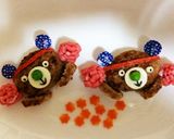 運動会くまさん弁当♡キャラ弁キャラおかず作り方1写真