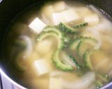 ゴーヤーとお豆腐☆卵とじお味噌汁作り方4写真