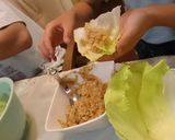 *焼肉チャーハンのレタス包み*作り方1写真