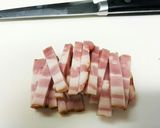 茎ニンニクと厚切りベーコンの炒め物作り方1写真