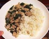 ほうれん草と鶏肉のイエローカレーライス作り方4写真