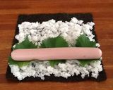 魚肉ソーセージで、太巻き作り方2写真