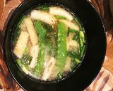 ＊絹さやと油揚げのお味噌汁作り方4写真