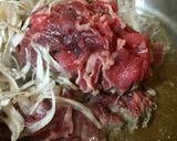 味噌が決め手、切り落とし肉ですき焼き風作り方2写真