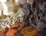 味噌が決め手、切り落とし肉ですき焼き風作り方4写真