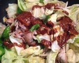 手作りのタレで〜キャベツの胡麻回鍋肉作り方6写真