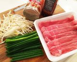 もやし、万能ネギ、豚肉のくるくる巻き♩作り方1写真