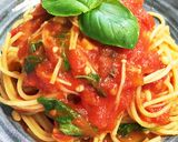 バジルトマトスパゲッティー・パスタ作り方10写真