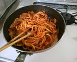ランチに　うどんで　簡単♪　ナポリタン風作り方5写真