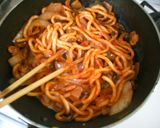 ランチに　うどんで　簡単♪　ナポリタン風作り方6写真