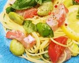 金目鯛と空豆の塩レモン冷製パスタ★作り方5写真