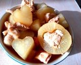 ハート形♡大根と鶏ムネ肉煮作り方6写真