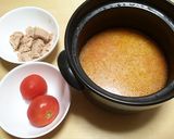 簡単！金時人参ドレッシングで玄米ご飯作り方2写真