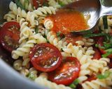 ショートパスタ金時人参とえごま油ドレ和え作り方3写真