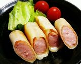 キャベツの外葉とハムで☆節約焼き春巻き作り方12写真