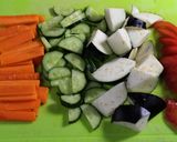 夏野菜と牛肉のオイスター黒酢炒め作り方2写真