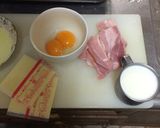 有る材料で、スパゲッティカルボナーラ作り方1写真