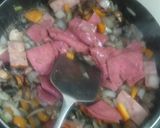 キノコとハムの柑橘だれ丼！作り方4写真