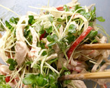 蒸し鶏カニカマ、カイワレのわさびマヨ和え作り方4写真