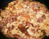 豚肉とごぼうの卵あんかけ蕎麦作り方5写真