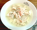 大葉香る♪ゆで鶏とくずし豆腐の和風スープ作り方7写真