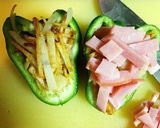 お弁当に♡ピーマンが器 ♪のポテトピザ♪作り方3写真