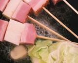 ★わさびマヨのベーコン串&焼きキャベツ★作り方1写真
