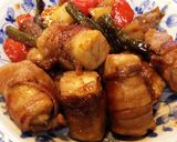 凍り豆腐の豚バラロールと根菜の照り煮作り方15写真