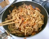 ランチに簡単♪焼きうどん！ソース焼そば風作り方6写真