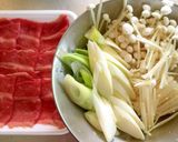 ワンポットパスタ ですき焼きパスタ作り方1写真