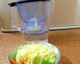 千切り野菜の　栄養満点卵味噌汁作り方1写真