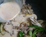♪豚肉とゴボウの豆乳みそパスタ♪作り方5写真