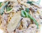 ♪豚肉とゴボウの豆乳みそパスタ♪作り方6写真