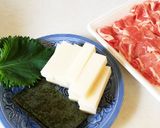ゴマ大好き♡大葉・もち入り豚肉巻き作り方1写真