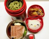 茶そば弁当♡ニコニコキティおにぎり付き作り方5写真