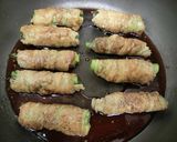蒸し焼きで柔らか！アスパラの豚バラ肉巻き作り方7写真