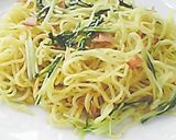 しゃきしゃき水菜のガーリックベーコン炒め作り方4写真