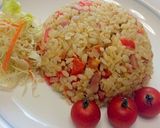ラーメンスープでチャーハン！作り方4写真