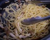 貝柱水煮ときのこのパスタ作り方4写真