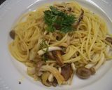 貝柱水煮ときのこのパスタ作り方5写真