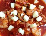 ホールトマト鶏肉カレー風味チーズ焼き。作り方4写真