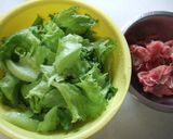 簡単！ご飯が進む✿豚肉レタスの辛子酢炒め作り方1写真